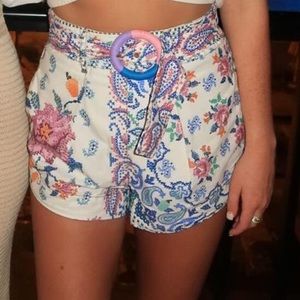 Farm Rio Women's Romantic Bandanas Belted Shorts